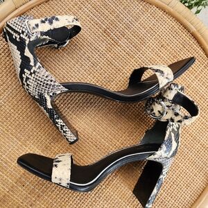 Rag & Bone Snakeskin Patterned Women's Heels Chunky Heel Sandals Sz 38.5